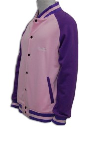 Z037 羅紋棒球外套訂造 拼接撞色棒球外套  女子 棒球 褸  綿褸 棒球外套供應訂做